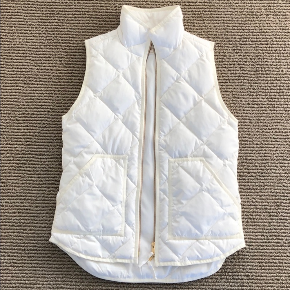 J crew puffer best, white xxs